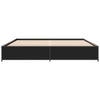 Schwarzes Bettgestell Nerciu 160x200cm (Holz und Metall)