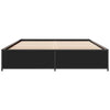 Schwarzes Bettgestell Nerciu 150x200cm (Holz und Metall)