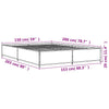 Schwarzes Bettgestell Nerciu 150x200cm (Holz und Metall)