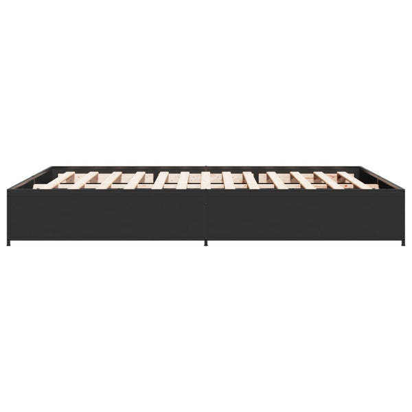 Schwarzer Bettrahmen Nerciu 140x200cm (Holz und Metall)