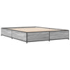 Graues Nerciu Bettgestell 120x200cm (Metall und Holz)