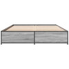 Graues Nerciu Bettgestell 120x200cm (Metall und Holz)