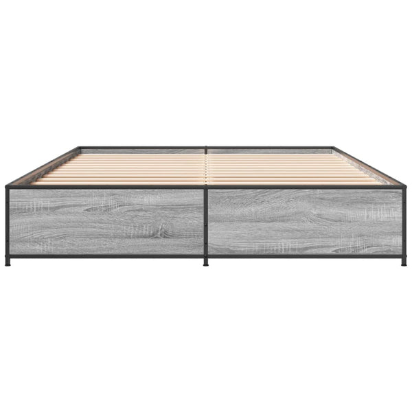 Graues Nerciu Bettgestell 120x200cm (Metall und Holz)