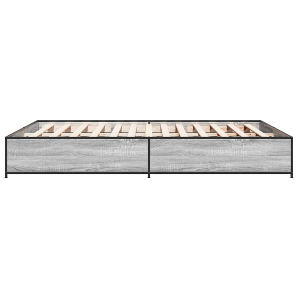 Graues Nerciu Bettgestell 120x200cm (Metall und Holz)