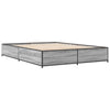 Graues Nerciu Bettgestell 120x200cm (Metall und Holz)