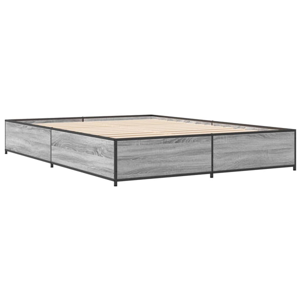 Graues Nerciu Bettgestell 120x200cm (Metall und Holz)
