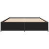 Schwarzes Bettgestell Nerciu 140x190cm (Holz und Metall)