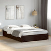 Schwarzes Bettgestell Nerciu 140x190cm (Holz und Metall)