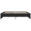 Schwarzes Bettgestell Gargelomina 200x200cm (Holz und Metall)