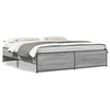 Graues Bettgestell Gargeloma 200x200cm (Holz und Metall)