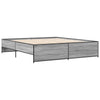 Graues Bettgestell Gargeloma 200x200cm (Holz und Metall)