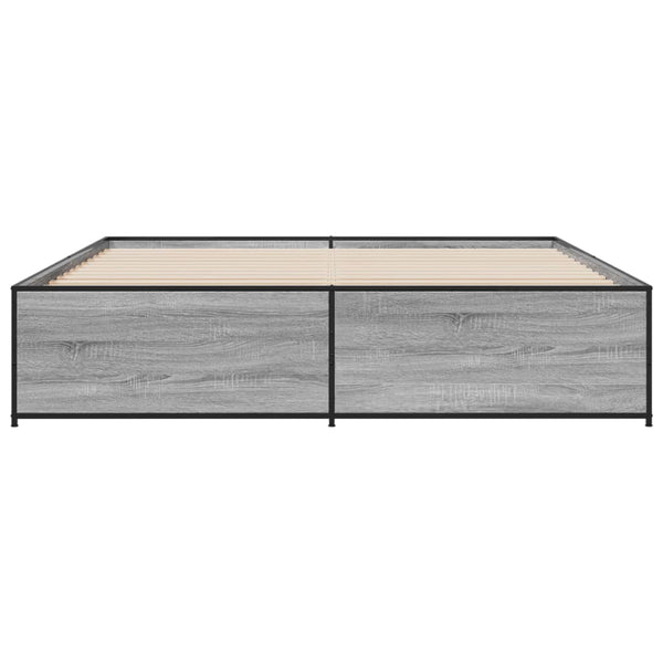Graues Bettgestell Gargeloma 200x200cm (Holz und Metall)