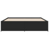 Schwarzes Bettgestell Gargeloma 180x200cm (Holz und Metall)