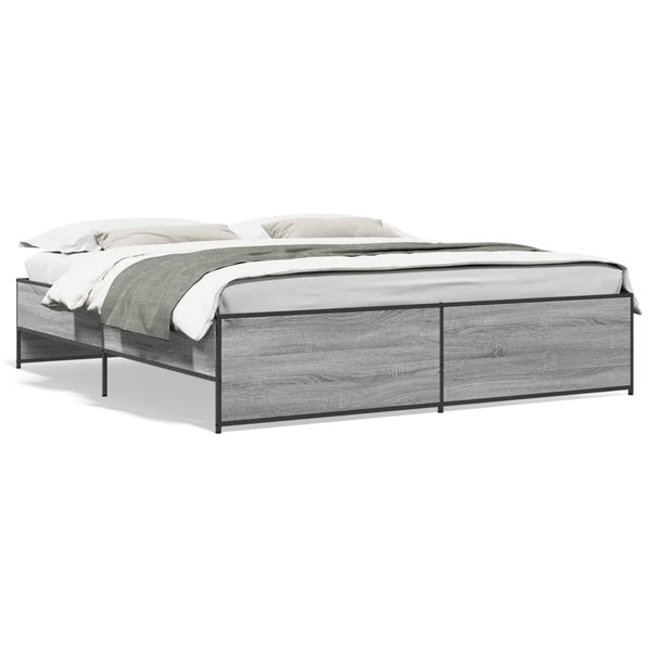 Grauer Bettrahmen Gargeloma 180x200cm (Holz und Metall)