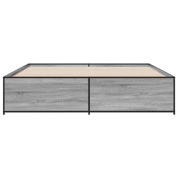Grauer Bettrahmen Gargeloma 180x200cm (Holz und Metall)