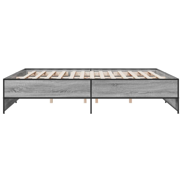 Grauer Bettrahmen Gargeloma 180x200cm (Holz und Metall)
