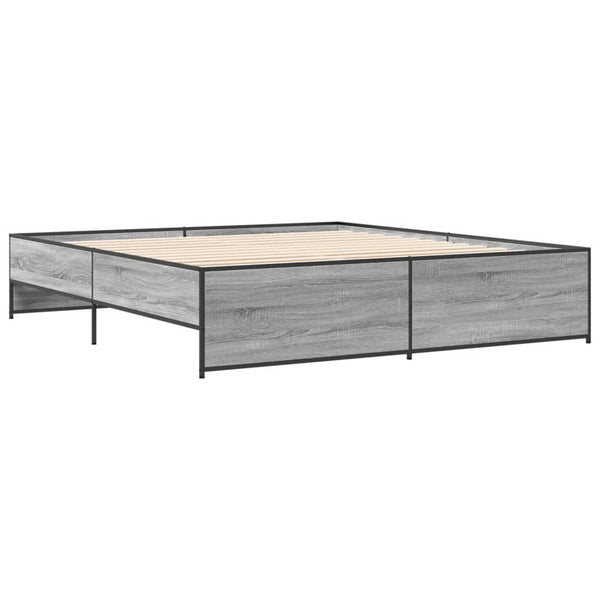 Grauer Bettrahmen Gargeloma 180x200cm (Holz und Metall)