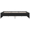 Schwarzes Bettgestell Gargelomina 160x200cm (Holz und Metall)