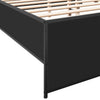 Schwarzes Bettgestell Gargelomina 160x200cm (Holz und Metall)