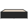 Schwarzes Bettgestell Gargelomina 150x200cm (Holz und Metall)