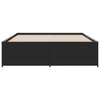 Schwarzes Bettgestell Gargelomina 140x200cm (Holz und Metall)