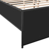 Schwarzes Bettgestell Gargelomina 140x200cm (Holz und Metall)