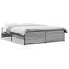 Graues Bettgestell Gargeloma 140x200cm (Holz und Metall)