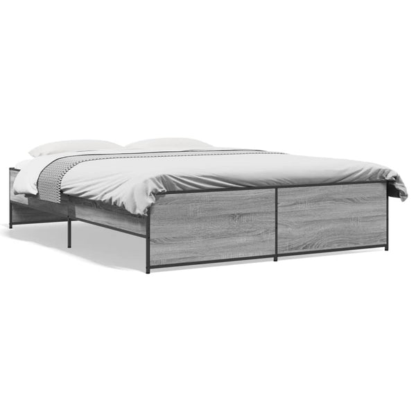 Graues Bettgestell Gargeloma 140x200cm (Holz und Metall)