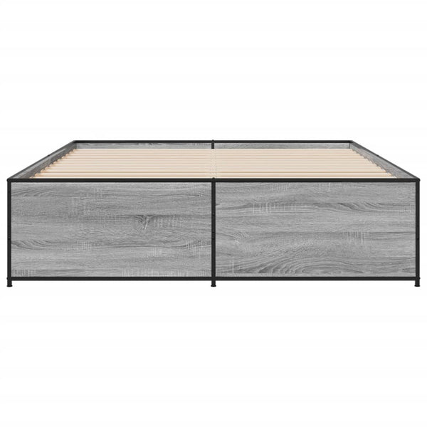 Graues Bettgestell Gargeloma 140x200cm (Holz und Metall)