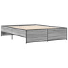 Graues Bettgestell Gargeloma 140x200cm (Holz und Metall)