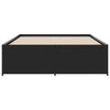 Schwarzes Bettgestell Gargelomina 120x200cm (Holz und Metall)