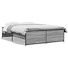 Graues Bettgestell Gargeloma 120x200cm (Holz und Metall)
