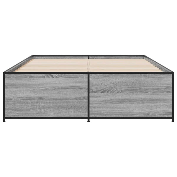 Graues Bettgestell Gargeloma 120x200cm (Holz und Metall)