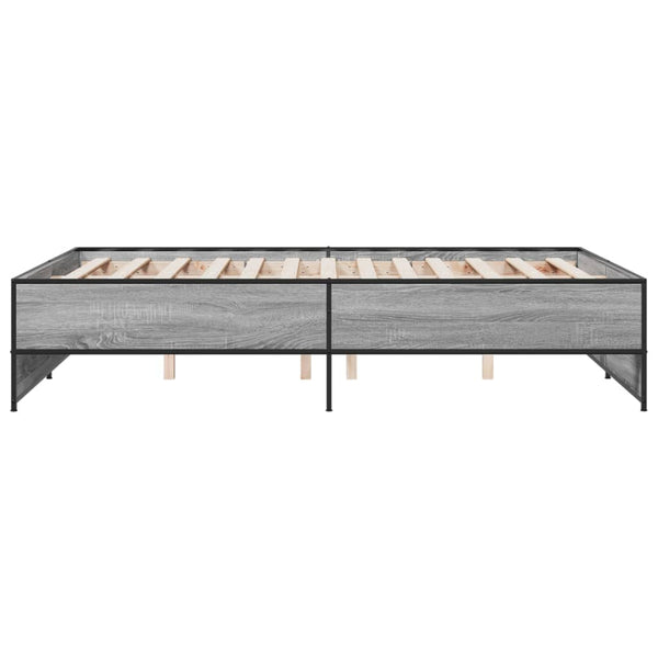 Graues Bettgestell Gargeloma 120x200cm (Holz und Metall)