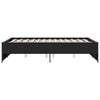 Schwarzes Bettgestell Gargeloma 140x190cm (Holz und Metall)