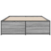 Graues Bettgestell Gargeloma 140x190cm (Holz und Metall)