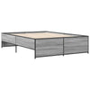 Graues Bettgestell Gargeloma 140x190cm (Holz und Metall)