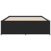 Schwarzes Bettgestell Gargeloma 135x190cm (Holz und Metall)