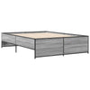 Graues Bettgestell Gargelomina 135x190cm (Holz und Metall)