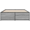 Graues Bettgestell Gargelomina 135x190cm (Holz und Metall)