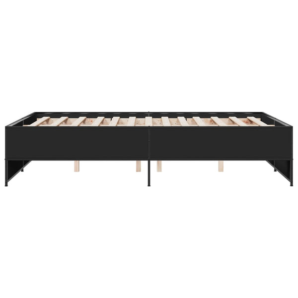 Schwarzer Bettrahmen Gargeloma 120x190cm (Holz und Metall)