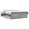 Graues Bettgestell Gargeloma 120x190cm (Holz und Metall)