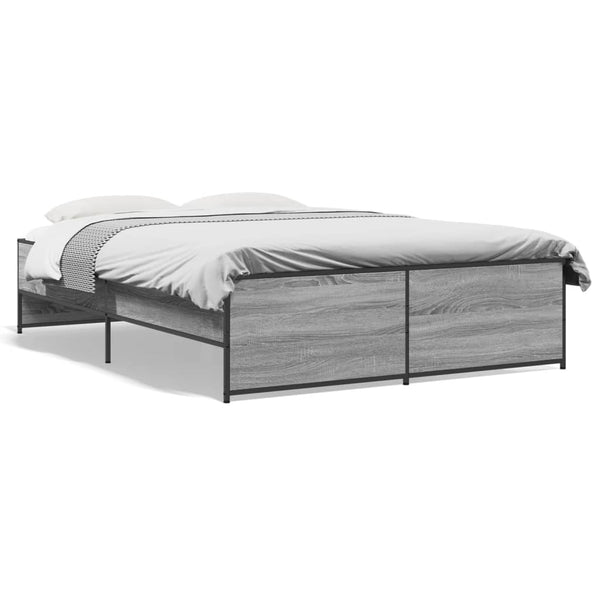 Graues Bettgestell Gargeloma 120x190cm (Holz und Metall)
