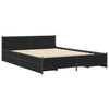 Schwarzes Bettgestell mit Schubladen Chesley 135x190cm (Holz)