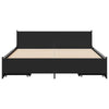 Schwarzes Bettgestell mit Schubladen Chesley 135x190cm (Holz)