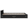 Schwarzes Bettgestell mit Schubladen Chesley 135x190cm (Holz)