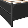 Schwarzes Bettgestell mit Schubladen Chesley 135x190cm (Holz)