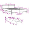 Schwarzes Bettgestell mit Schubladen Chesley 135x190cm (Holz)