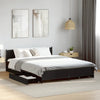 Schwarzes Bettgestell mit Schubladen Chesley 135x190cm (Holz)
