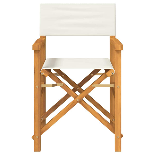 Cremefarbener Klappstuhl Mosnenilor (Teak massiv)